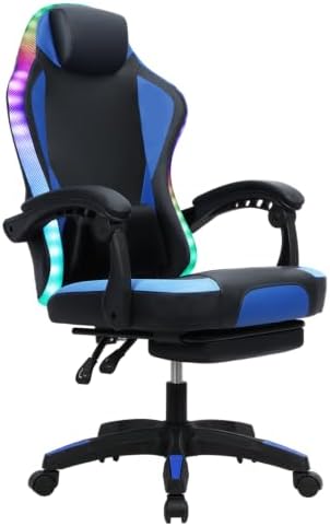 Rgb Gaming Chair - RGB LED Ergonomic Gaming Chair with