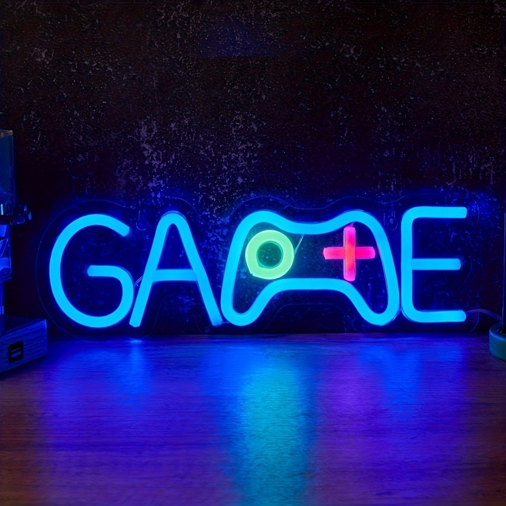 Esports Gaming Setup - GAME with Controller A LED Neon