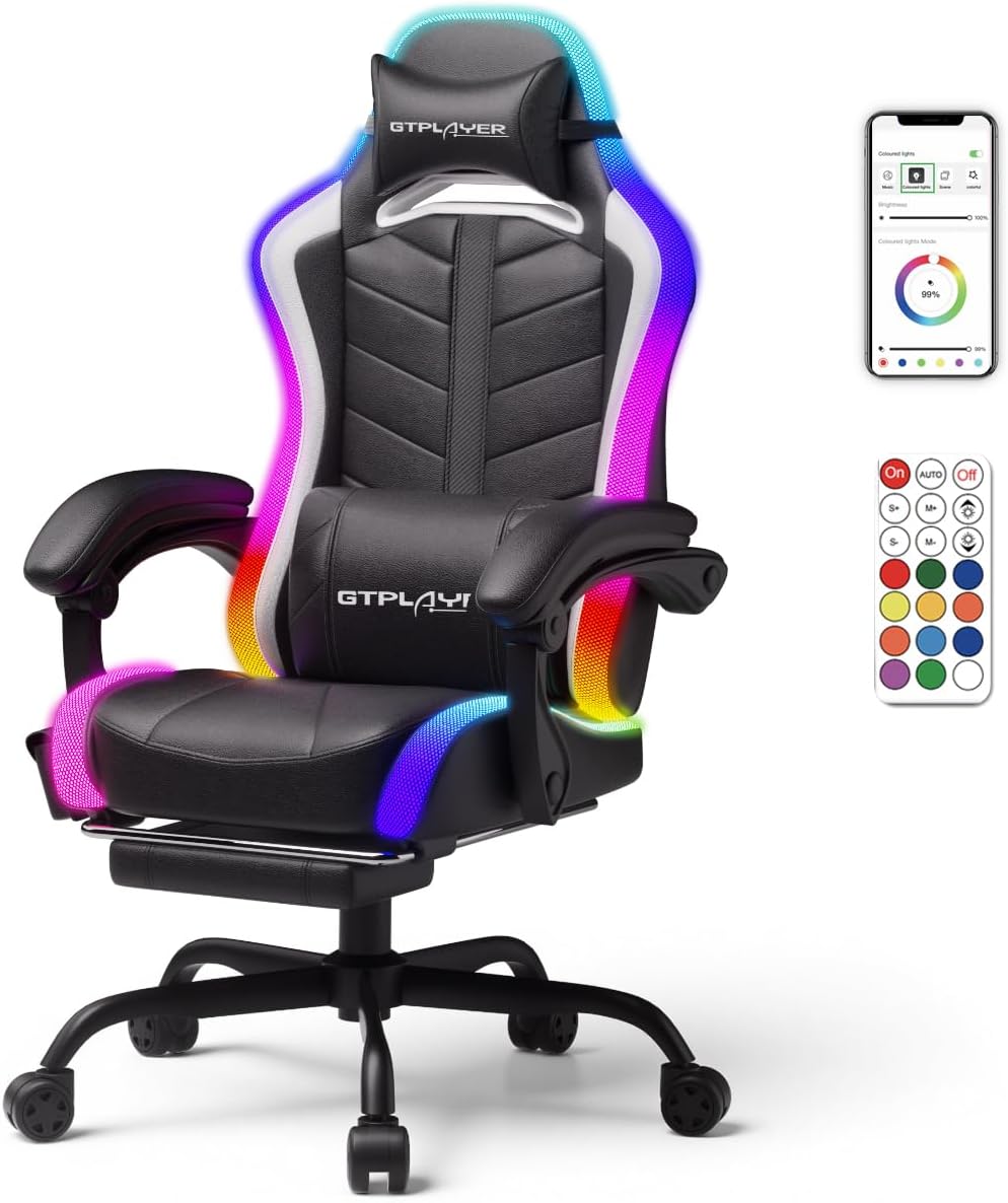 Rgb Gaming Chair - Gaming Chair with RGB LED Lights,