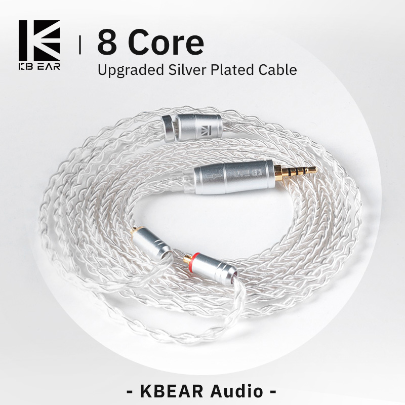 Esports Gaming Earbuds - KBEAR 8 Core Upgraded Silver Wired