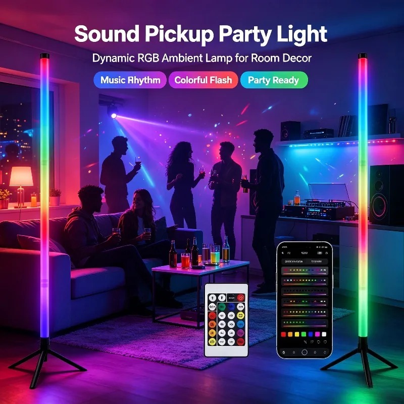Gaming Esports Esports - 2PCS 120CM RGB Floor Lamp, Sound