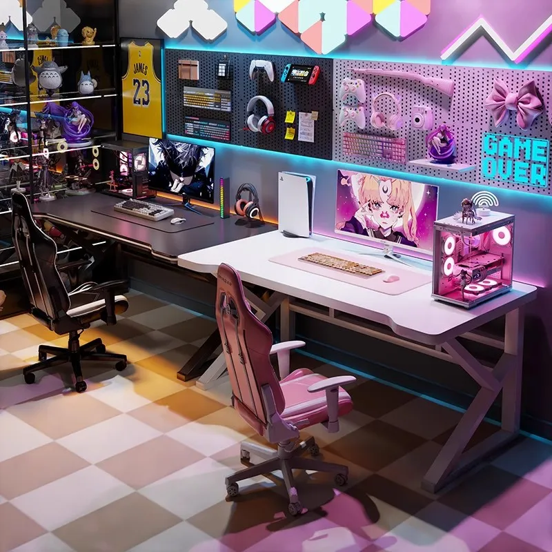 Esports Gaming Setup - Double E-sports Gaming Desk Long Computer