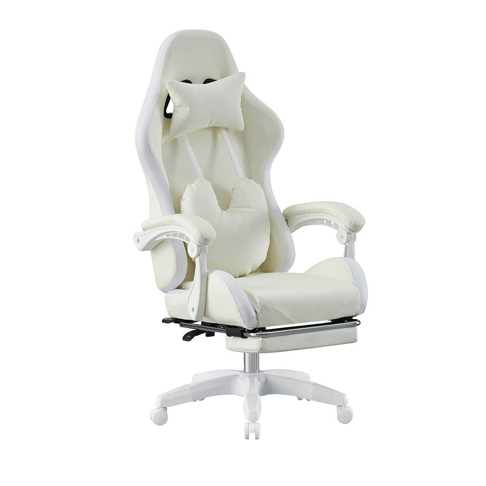 #*Ergonomic Full White Pu Leat - Rgb Gaming Chair ulasan dan harga