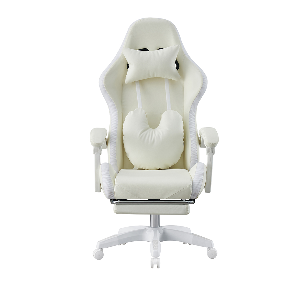 #*Ergonomic Full White Pu Leat - Rgb Gaming Chair ulasan dan harga