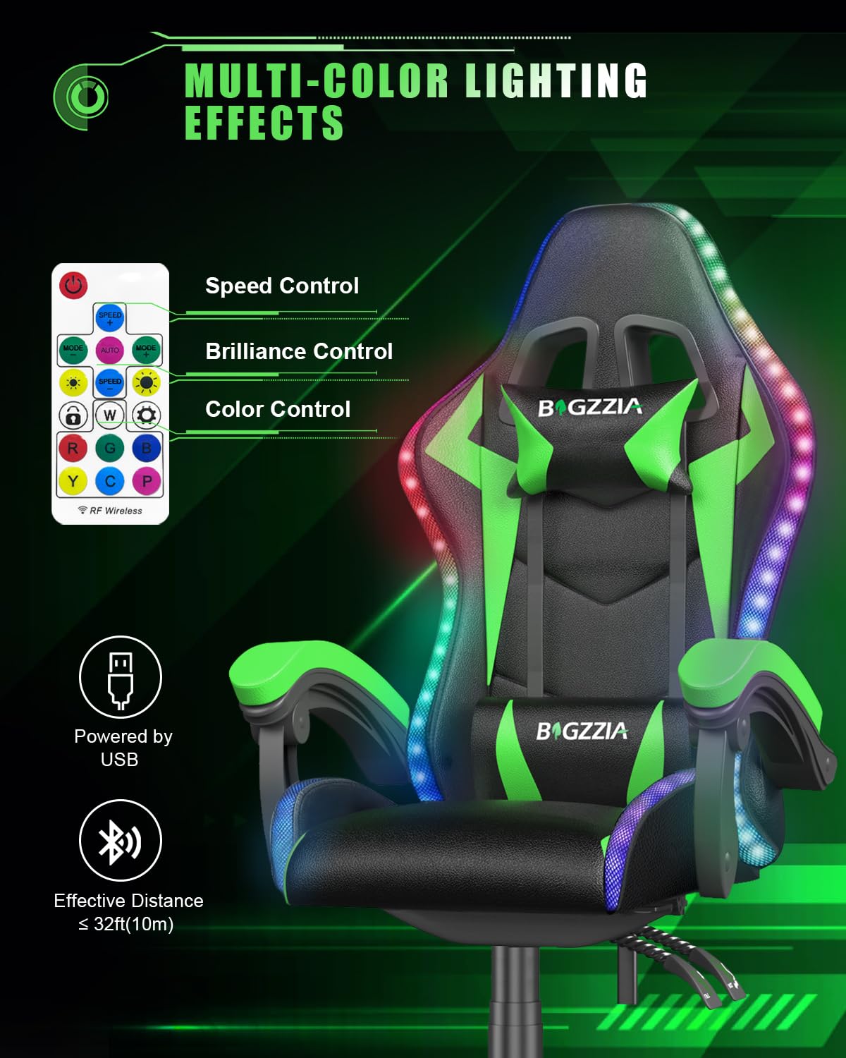 Gaming Chair with RGB LED Ligh - Rgb Gaming Chair ulasan dan harga