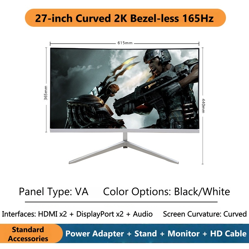 27 Inch 2K Curved Gaming Monit - Esports Gaming Monitor ulasan dan harga