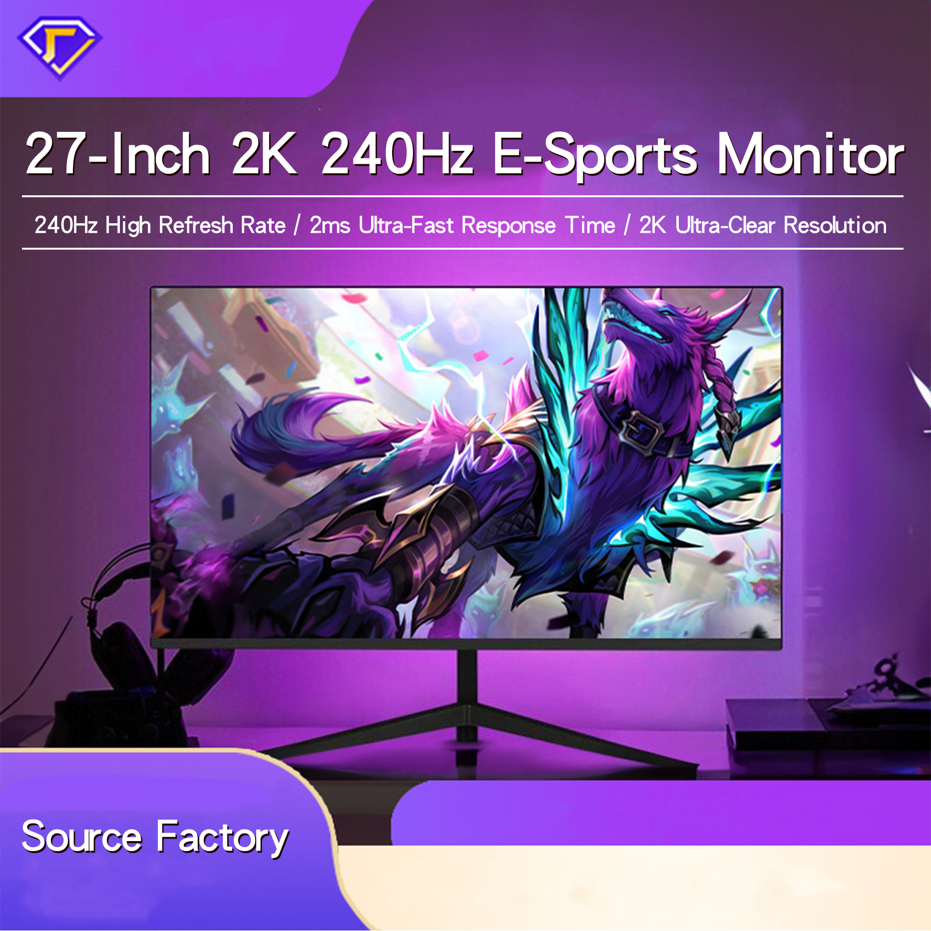 27 Inch 2K Curved Gaming Monit - Esports Gaming Monitor ulasan dan harga