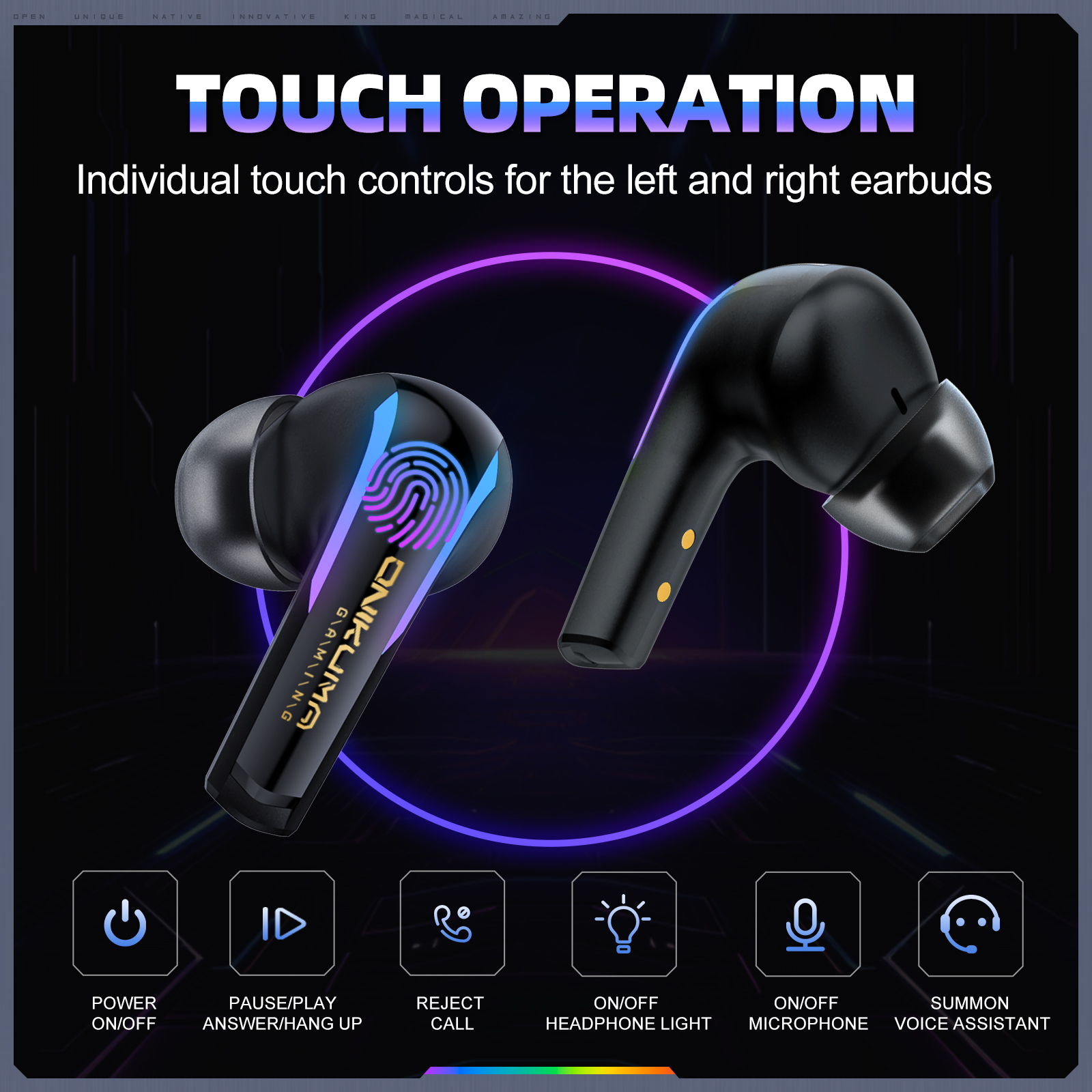 ONIKUMA T27 dual-mode cool RGB - Esports Gaming Earbuds ulasan dan harga