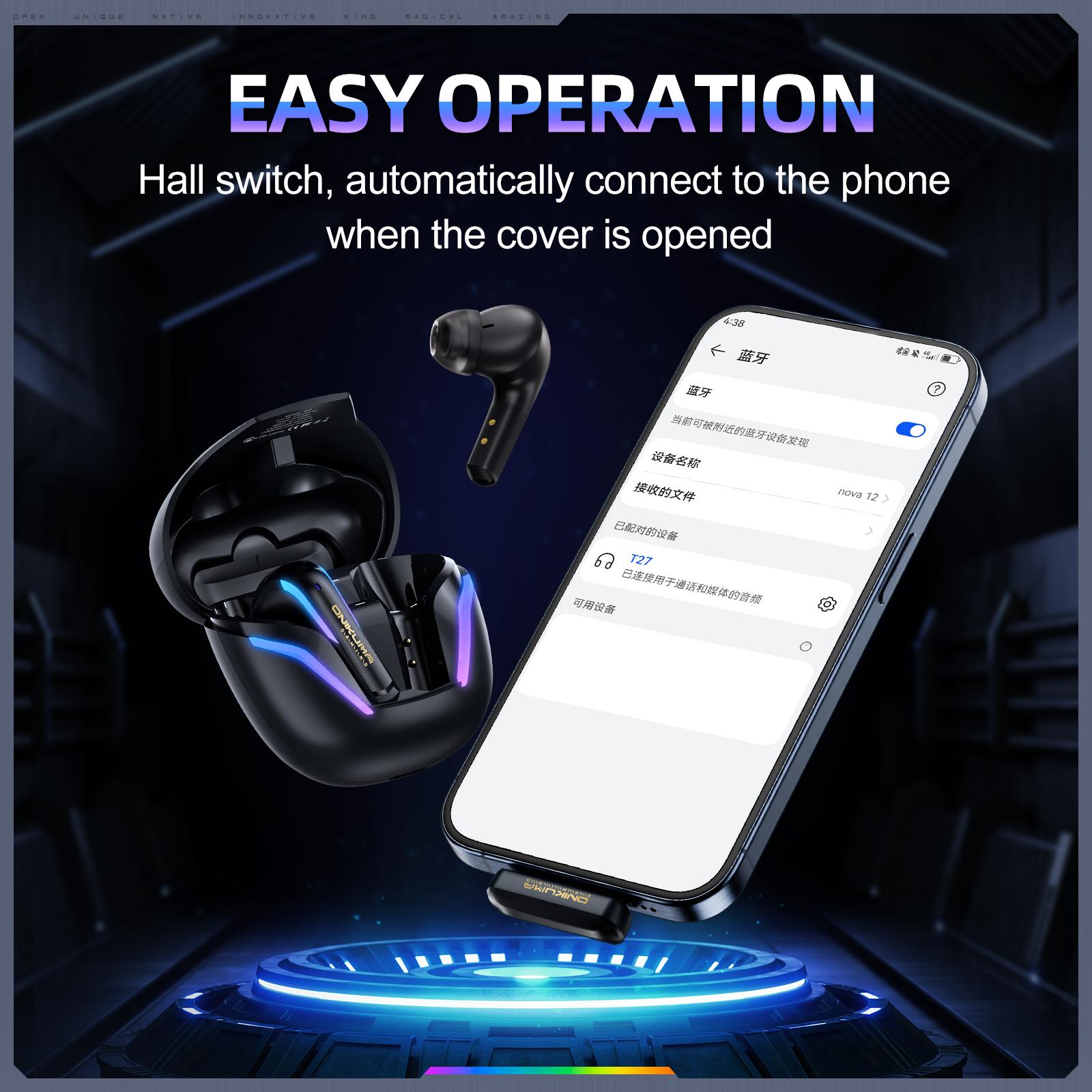 ONIKUMA T27 dual-mode cool RGB - Esports Gaming Earbuds ulasan dan harga