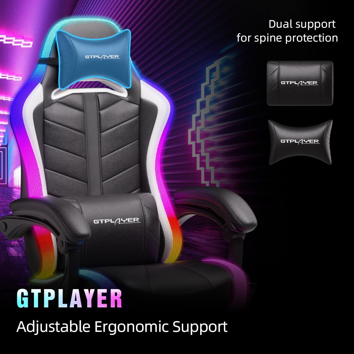Gaming Chair with RGB LED Ligh - Rgb Gaming Chair ulasan dan harga