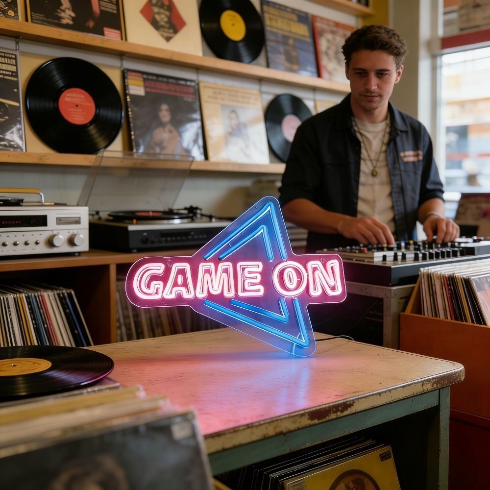 Game on Neon Sign LED USB Wall - Esports Gaming Setup ulasan dan harga