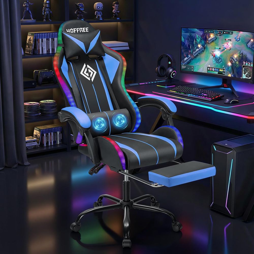 LED Gaming Chair with Massage  - Rgb Gaming Chair ulasan dan harga