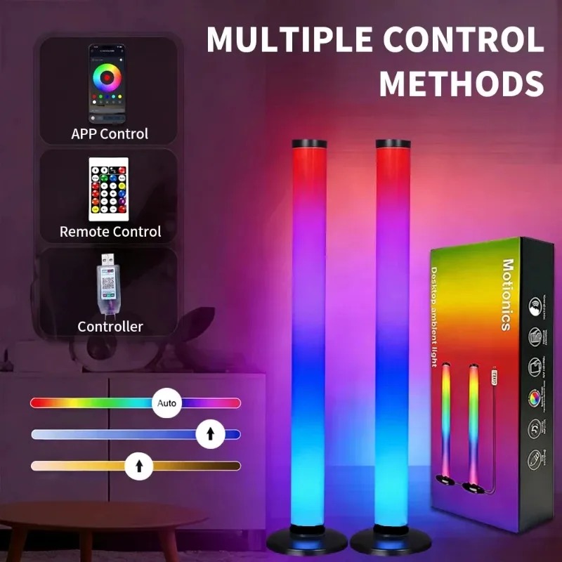 2PCS 120CM RGB Floor Lamp, Sou - Esports Gaming Setup ulasan dan harga