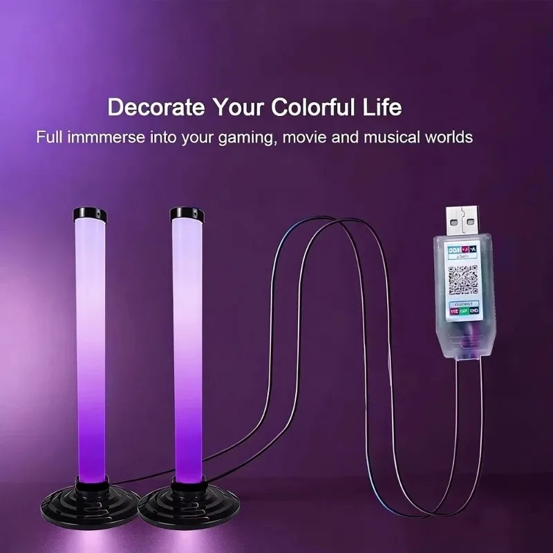 2PCS 120CM RGB Floor Lamp, Sou - Esports Gaming Setup ulasan dan harga
