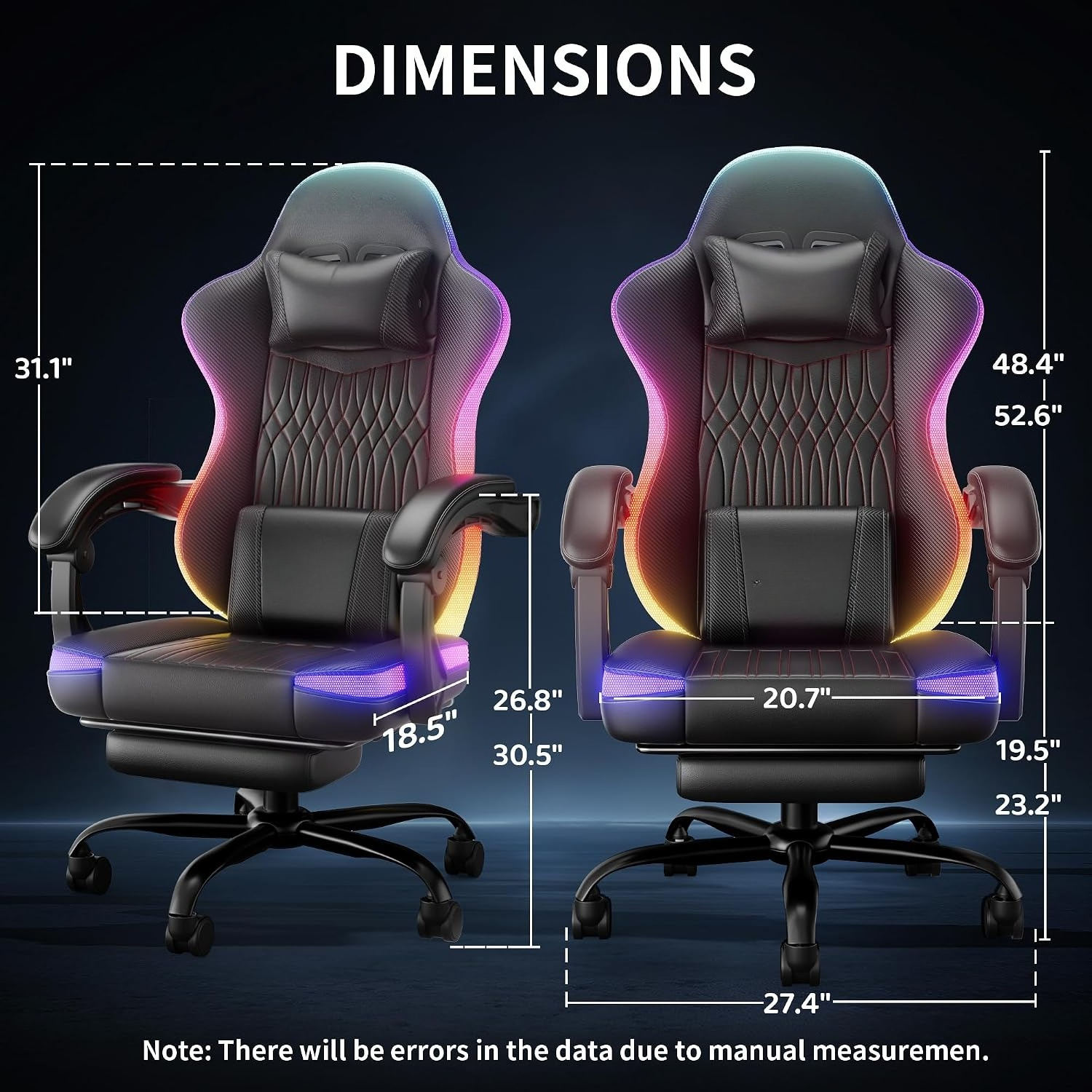 Gaming Chair Ergonomic, RGB LE - Rgb Gaming Chair ulasan dan harga