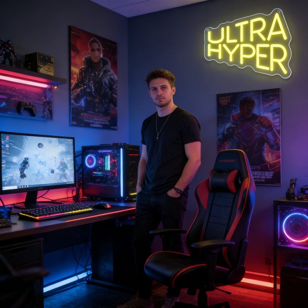 Ultra Hyper Neon Sign LED Wall - Esports Gaming Setup ulasan dan harga