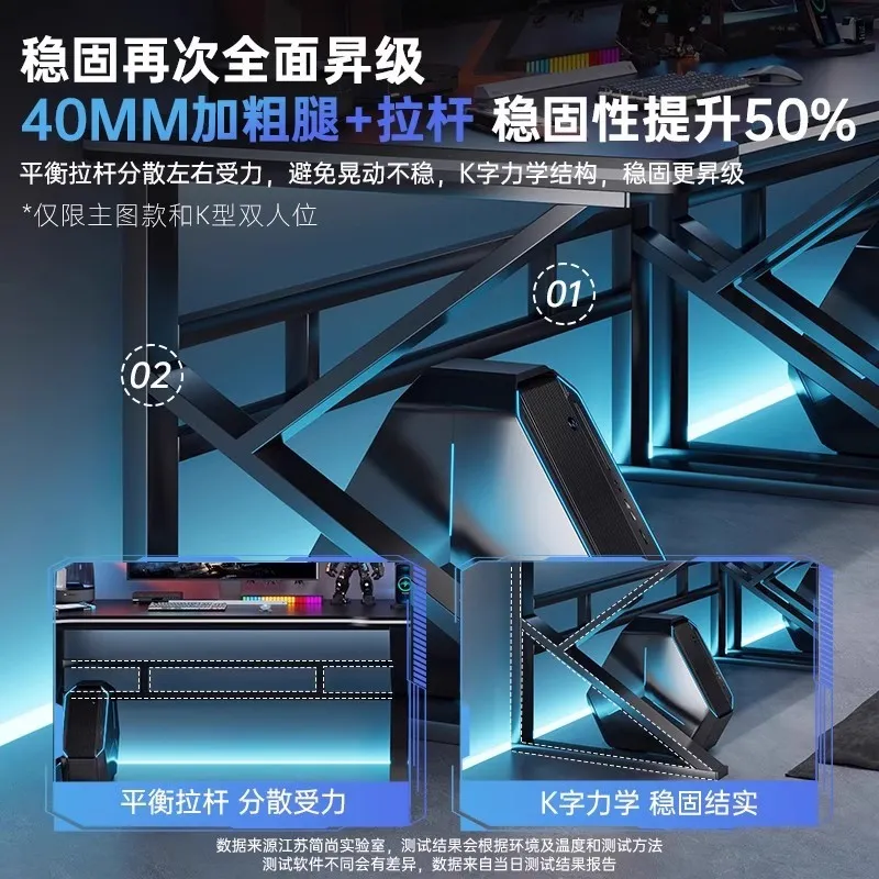Double E-sports Gaming Desk Lo - Esports Gaming Setup ulasan dan harga
