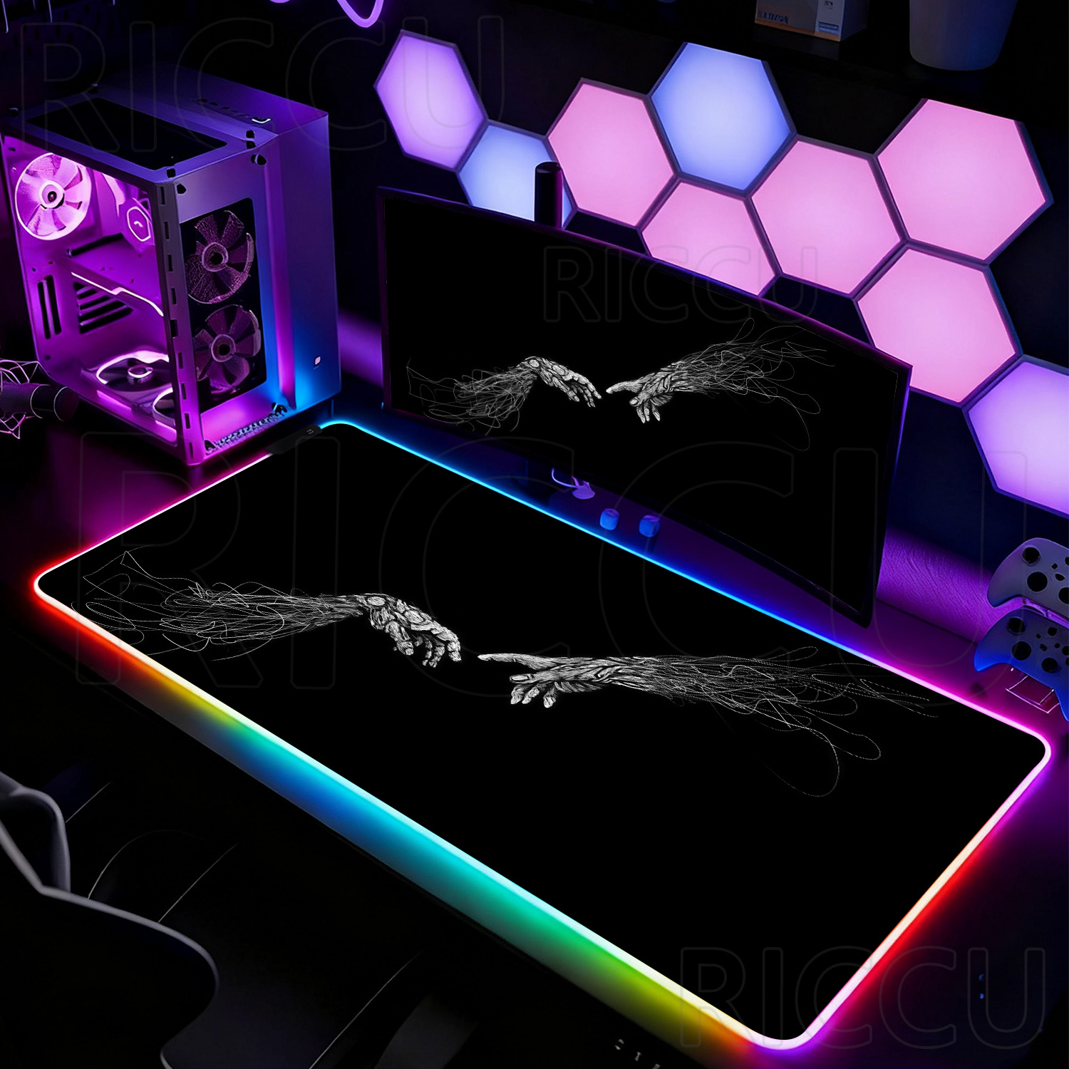 RGB XXL HD Large Black White G - Esports Gaming Setup ulasan dan harga