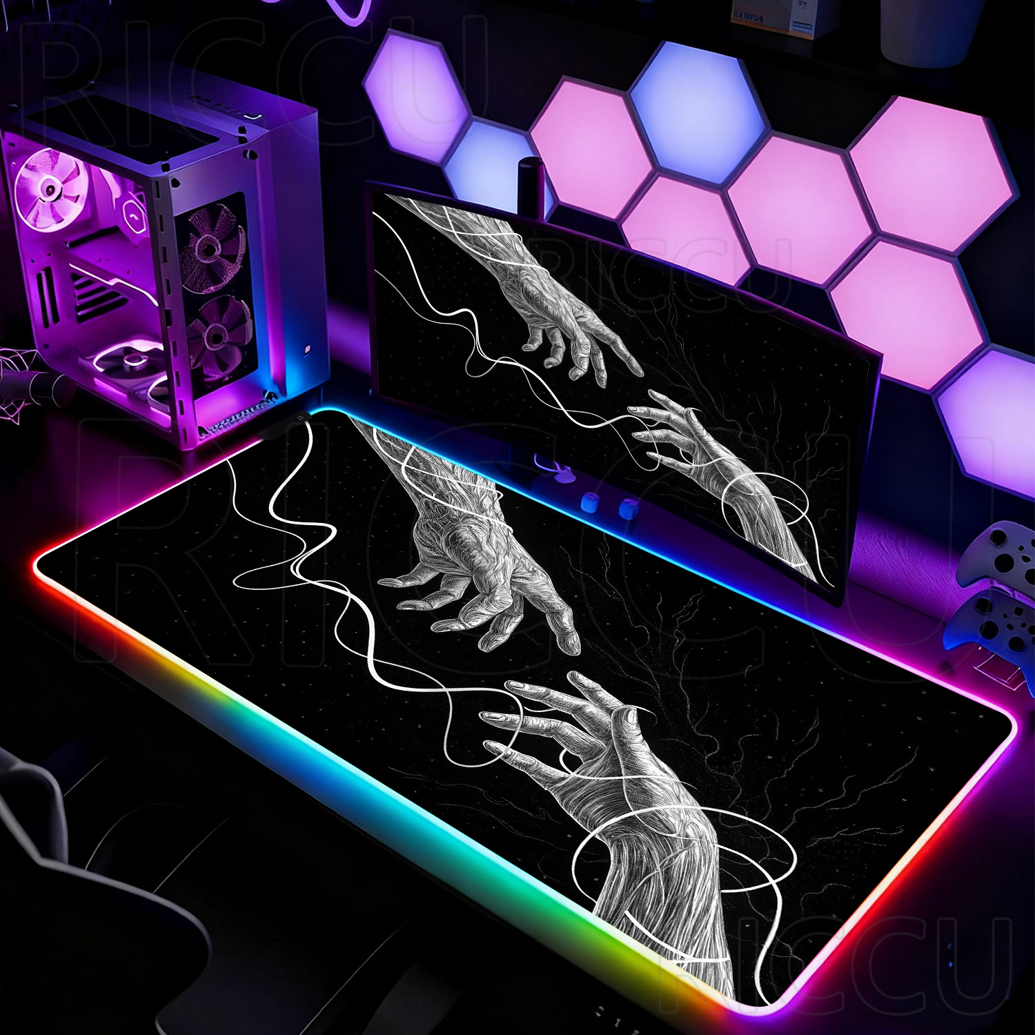 RGB XXL HD Large Black White G - Esports Gaming Setup ulasan dan harga