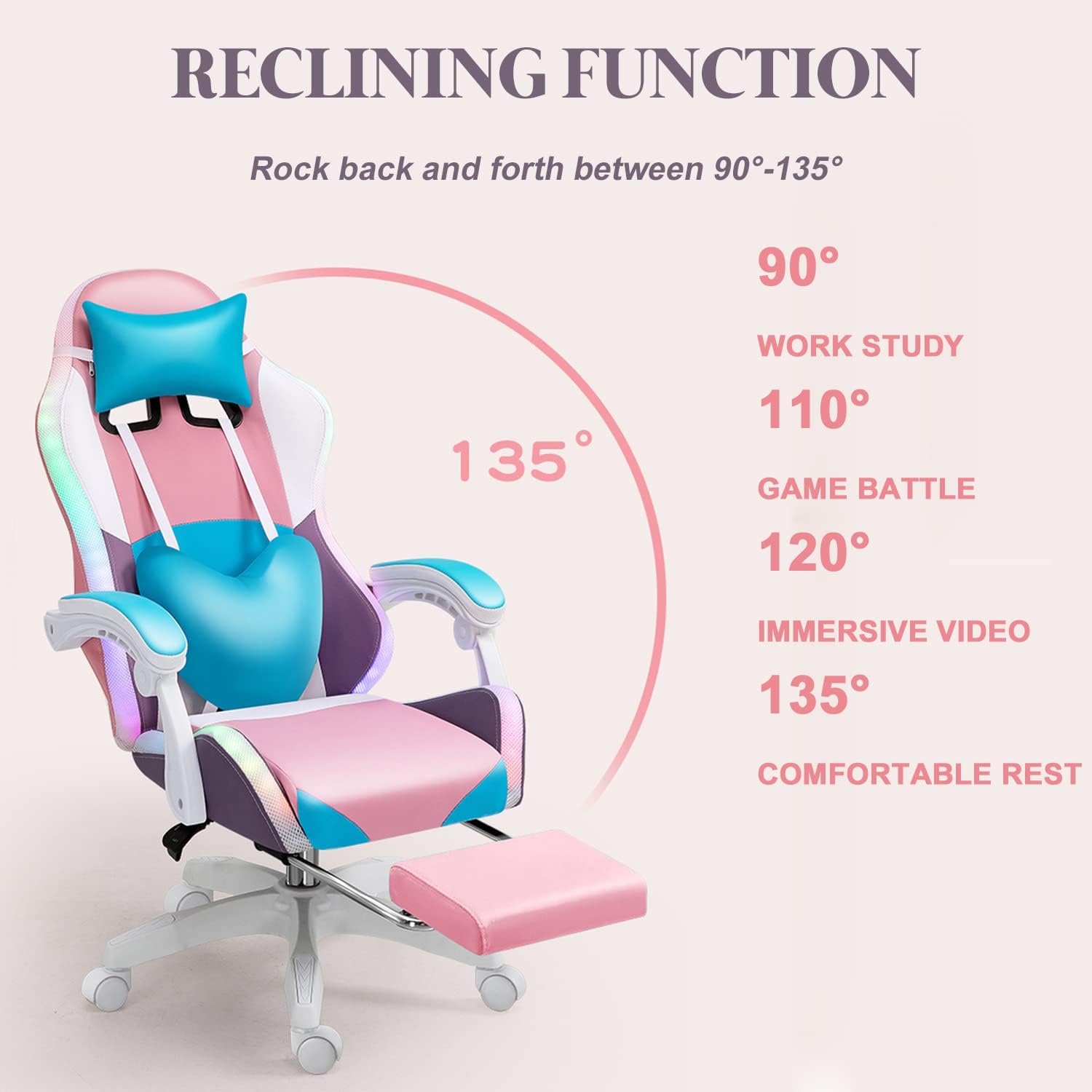 RGB LED Gaming Chair for Adult - Rgb Gaming Chair ulasan dan harga